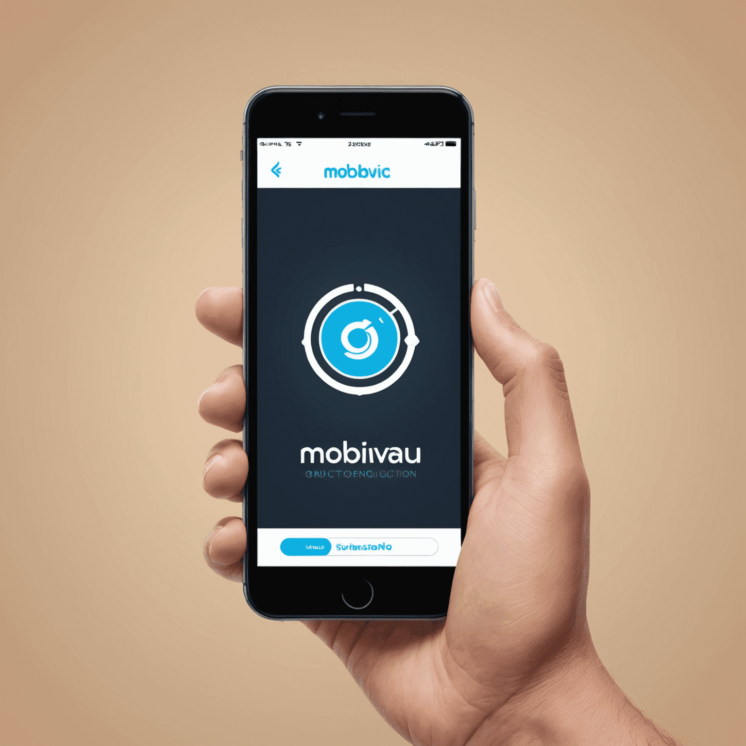 شعار mobivacu_com يعرض رمزًا لحلول الاتصالات المتنقلة