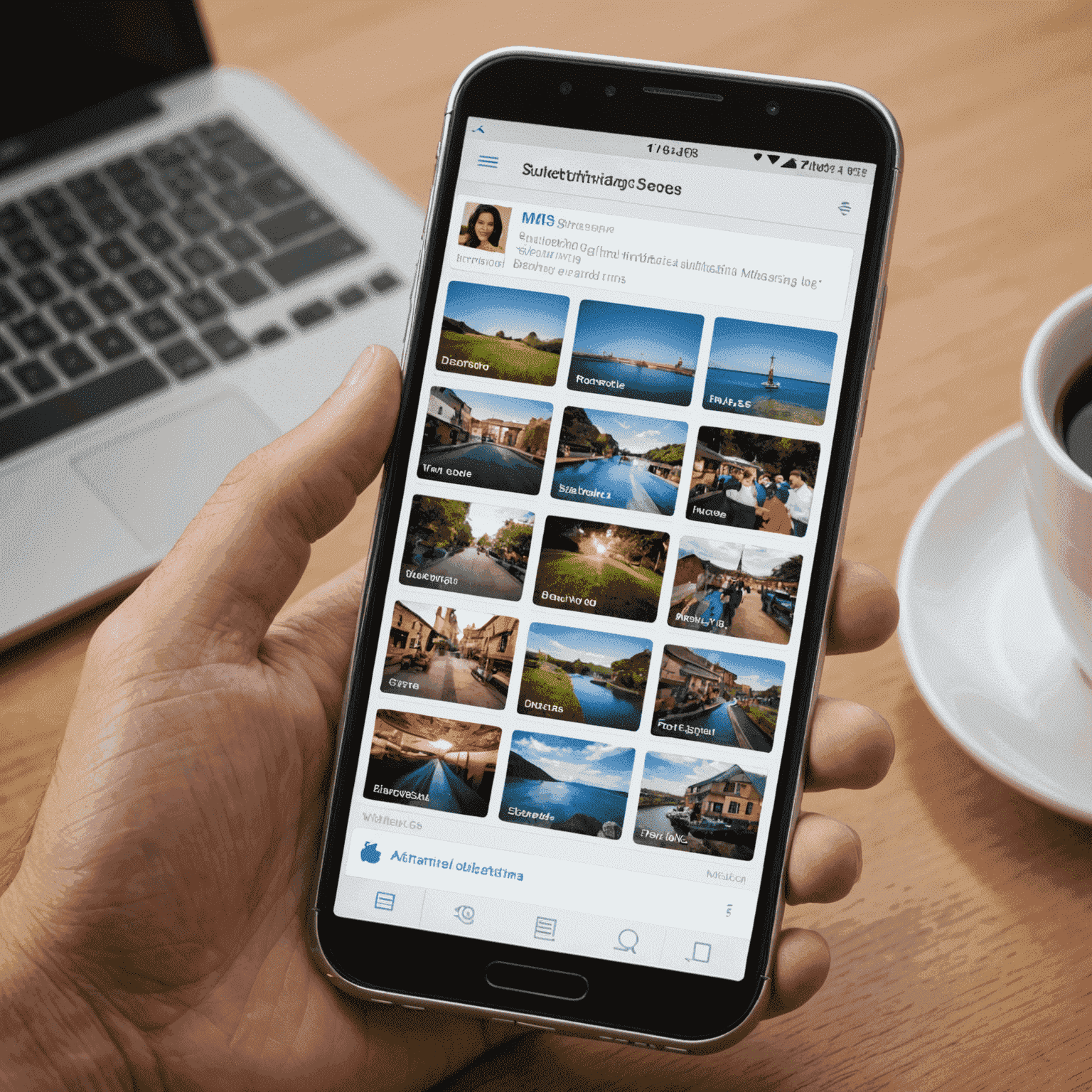 صورة توضيحية لخدمة رسائل الوسائط المتعددة MMS تظهر هاتفًا ذكيًا يعرض رسائل تحتوي على صور وفيديوهات